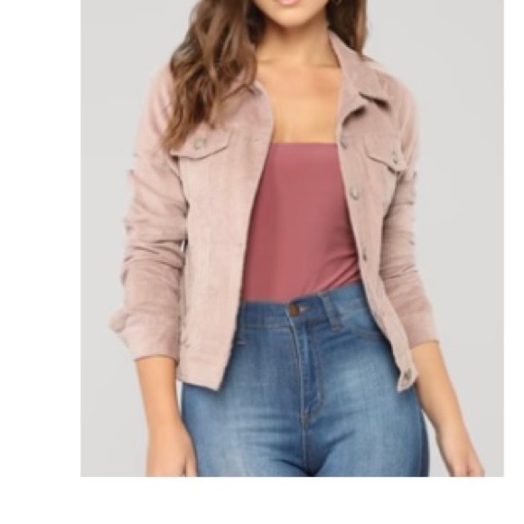 Fashion Nova Dusty Rose Mauve Pink Corduroy Button Up Jacket - Picture 10 of 10